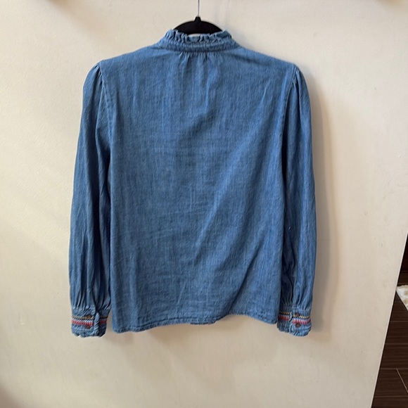 Denim Ruffle Trim shirt - Picture 4 of 5